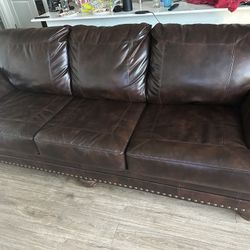 Signature Design by Ashley DuraBlend Antique Brown Sofa Leather couch