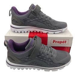 Propet Axial knit mesh lightweight comfy gray sneakers women’s Size 8 1/2