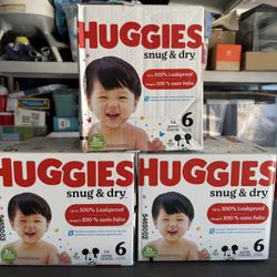 Huggies Diapers Size 6 (Multiple Boxes Available) 