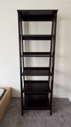 Espresso Five-Tier Ladder Bookshelf
