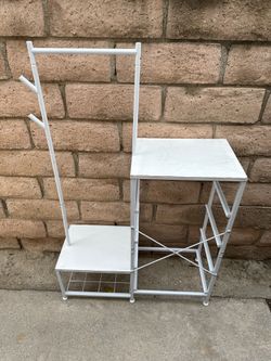 White Metal Storage Rack must pick up tomorrow