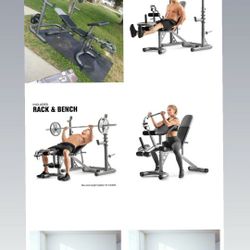weider Olympics workout bench with squat rack
