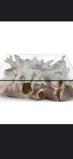 Coffee table with glass top from living spaces