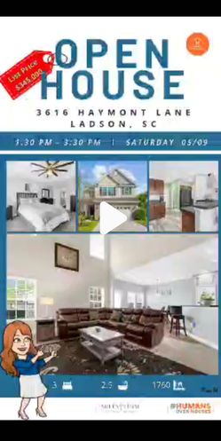 Open house Saturday May 9th  1:30-3:30.
