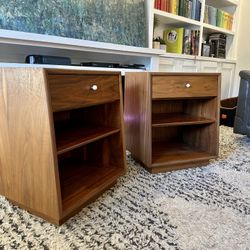 Vintage Mcm Walnut Nightstands 