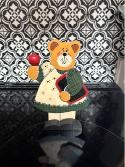 Wooden teddy teacher
