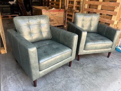 New_Open Box_Costco Harstine Leather Chair_40% Off Costco Retail Price