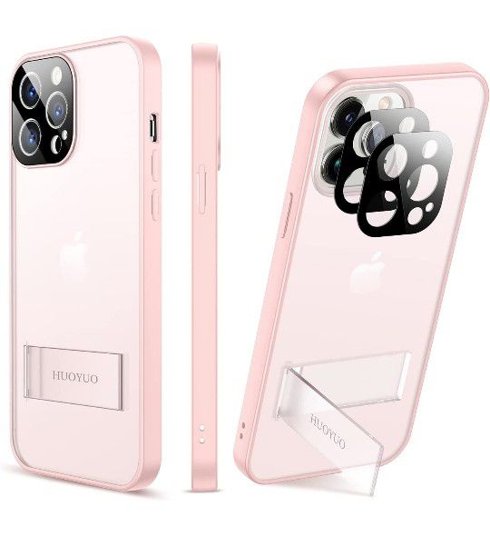 HUOYUO Pink iphone 13 Pro Case With Kickstand 