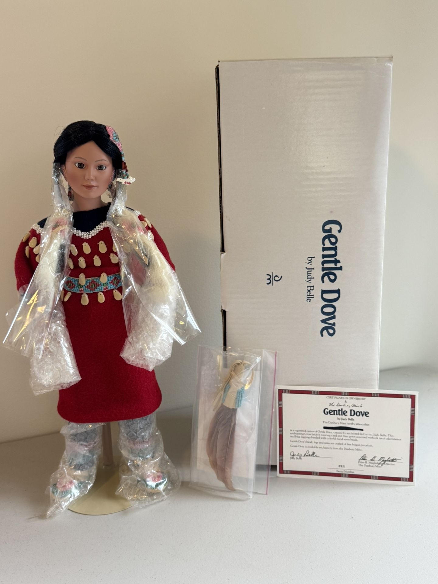 Gentle Dove Crow Bride Porcelain Native American Doll