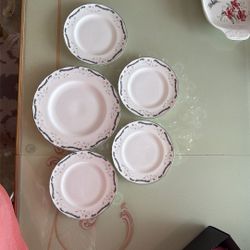 5 Pcs Fine Bone China Royal Worcester Sutton Plates