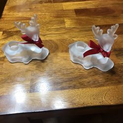 Frosted Reindeer Candle Holder