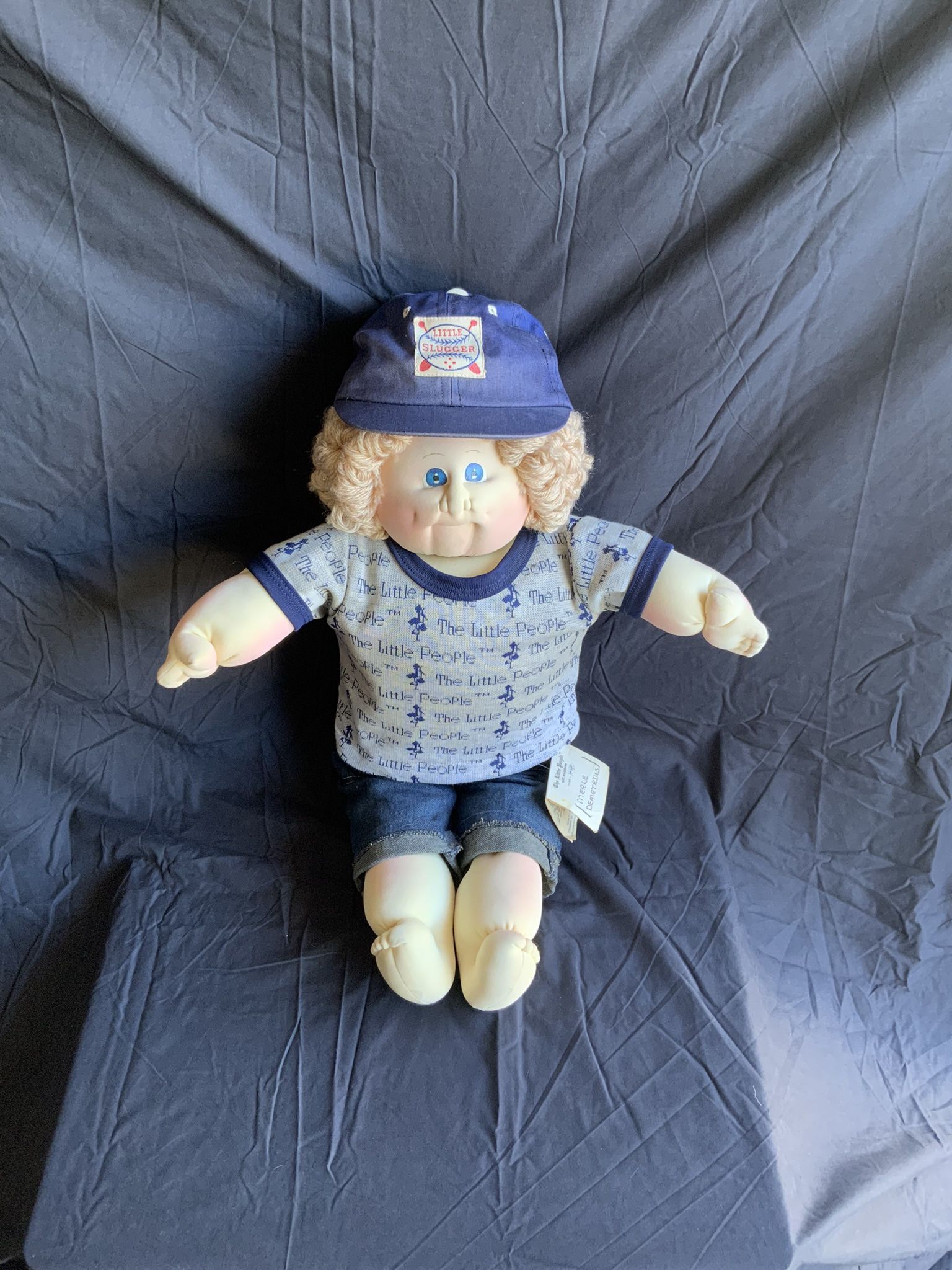 1978 Xavier Roberts The Little People Cabbage Patch Kids Blonde Slugger Boy Doll