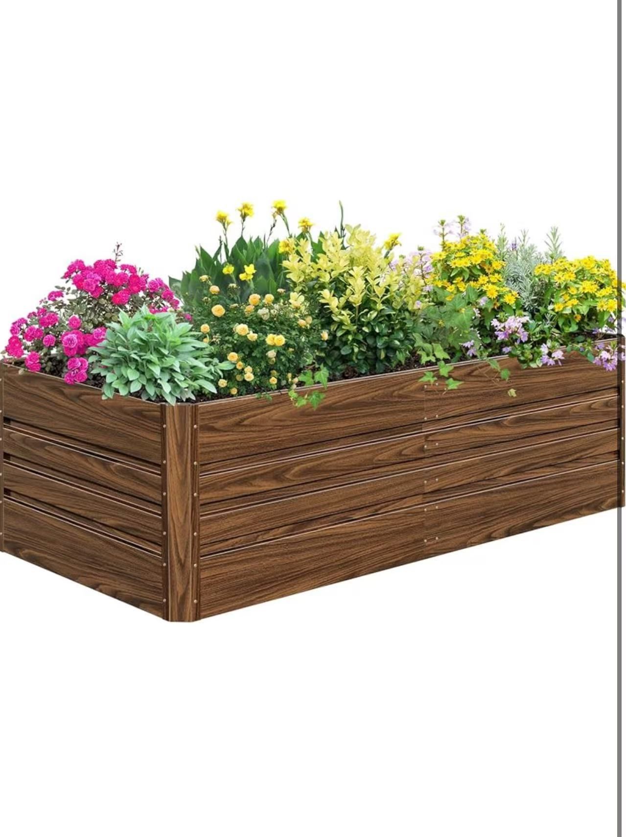 SnugNiture Galvanized Raised Garden Bed 6x3x2FT Outdoor Large Metal