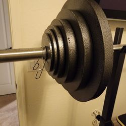 Olympic Barbell And Weights (245lbs + bar)