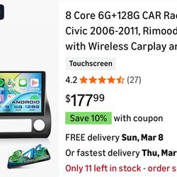 8 Core 6G+128G CAR Radio for Honda Civic 2006-2011