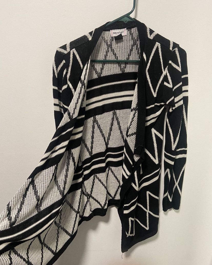 Black & White Cardigan Sweater -small