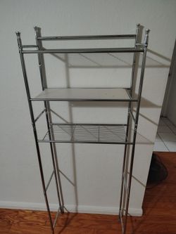Over the toilet metal standing shelf