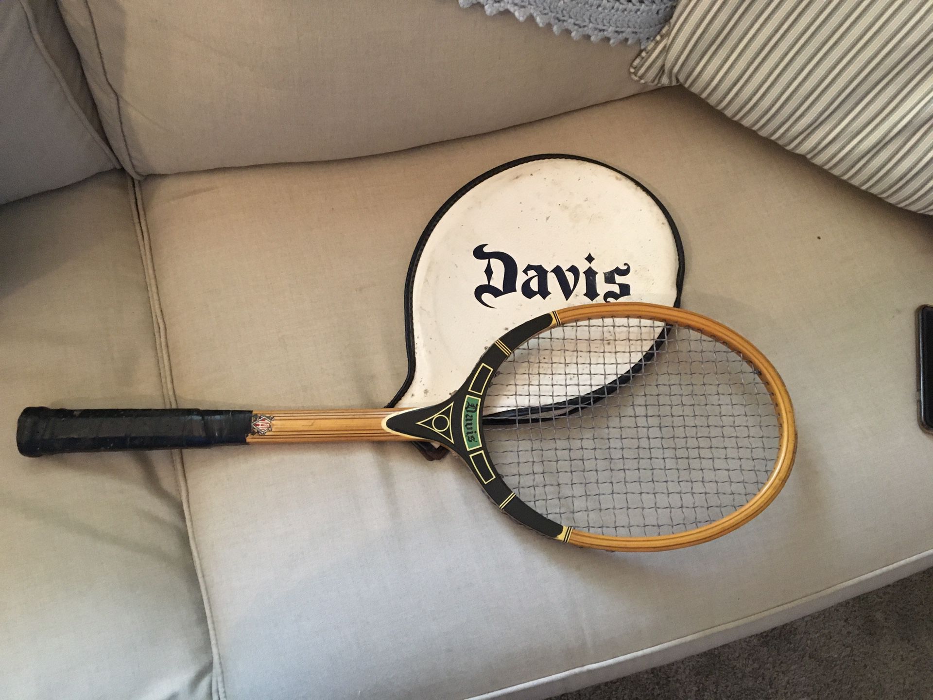 Vintage TAD Davis Tennis Racket w/Cover