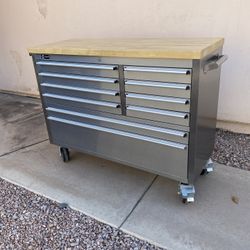 Stainless Steel Tool Box 38”H 48”W 18”D For Sale
