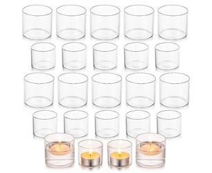 Glasseam Tea Light Candle Holders Table Centerpiece Small Clear Glass