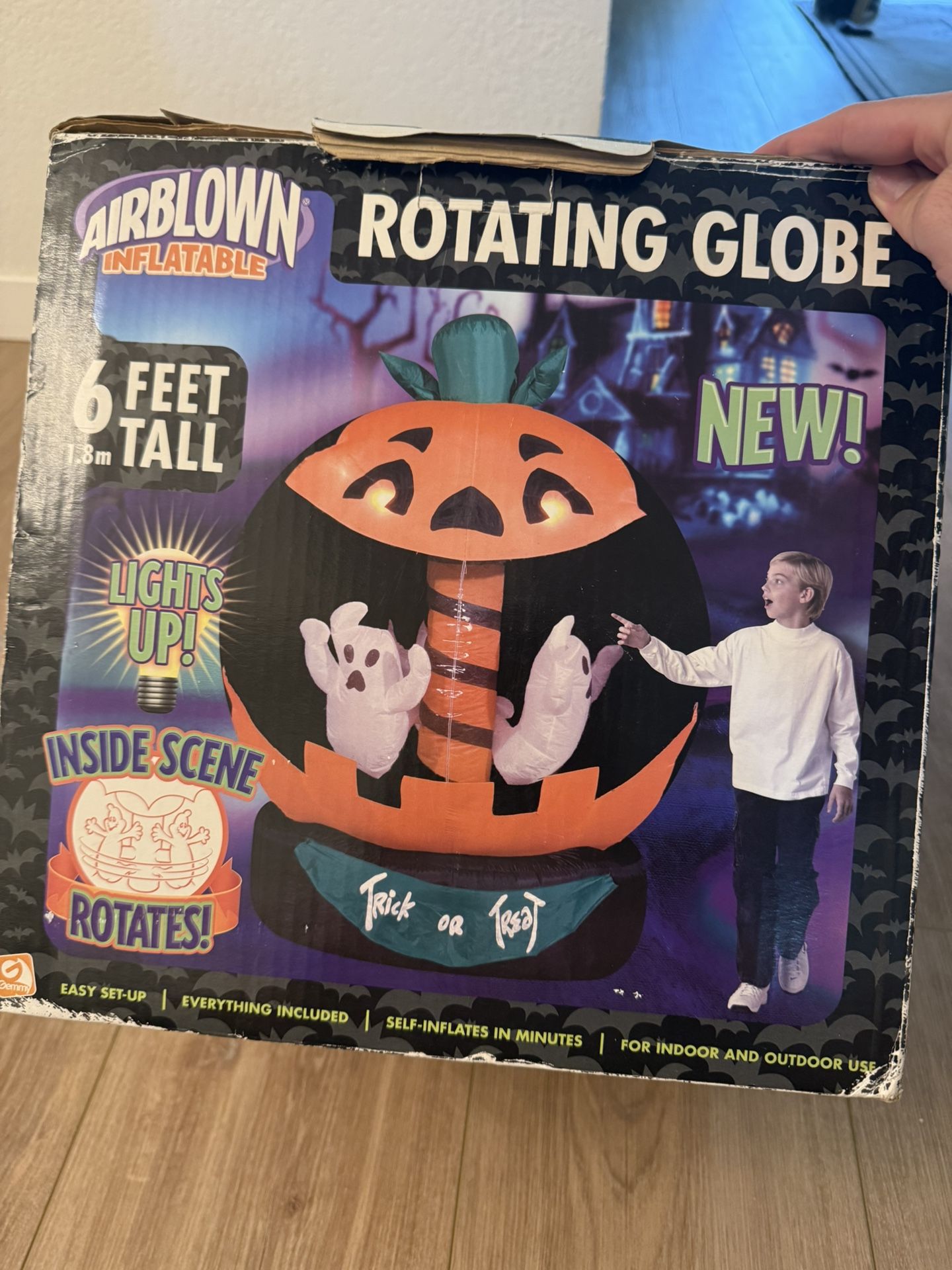 2006 Gemmy Inflatable Pumpkin Globe Carousel