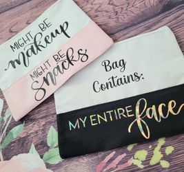 Canvas Make Up Bag | Make up Essentials bag | Travel Items Bag | Canvas Bag | Makeup bag, Christmas gift