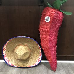 Party, Decorations Chili Pepper Piñata & Sombrero Hat