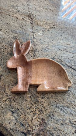 Wooden rabbit platter/ rabbit egg holder