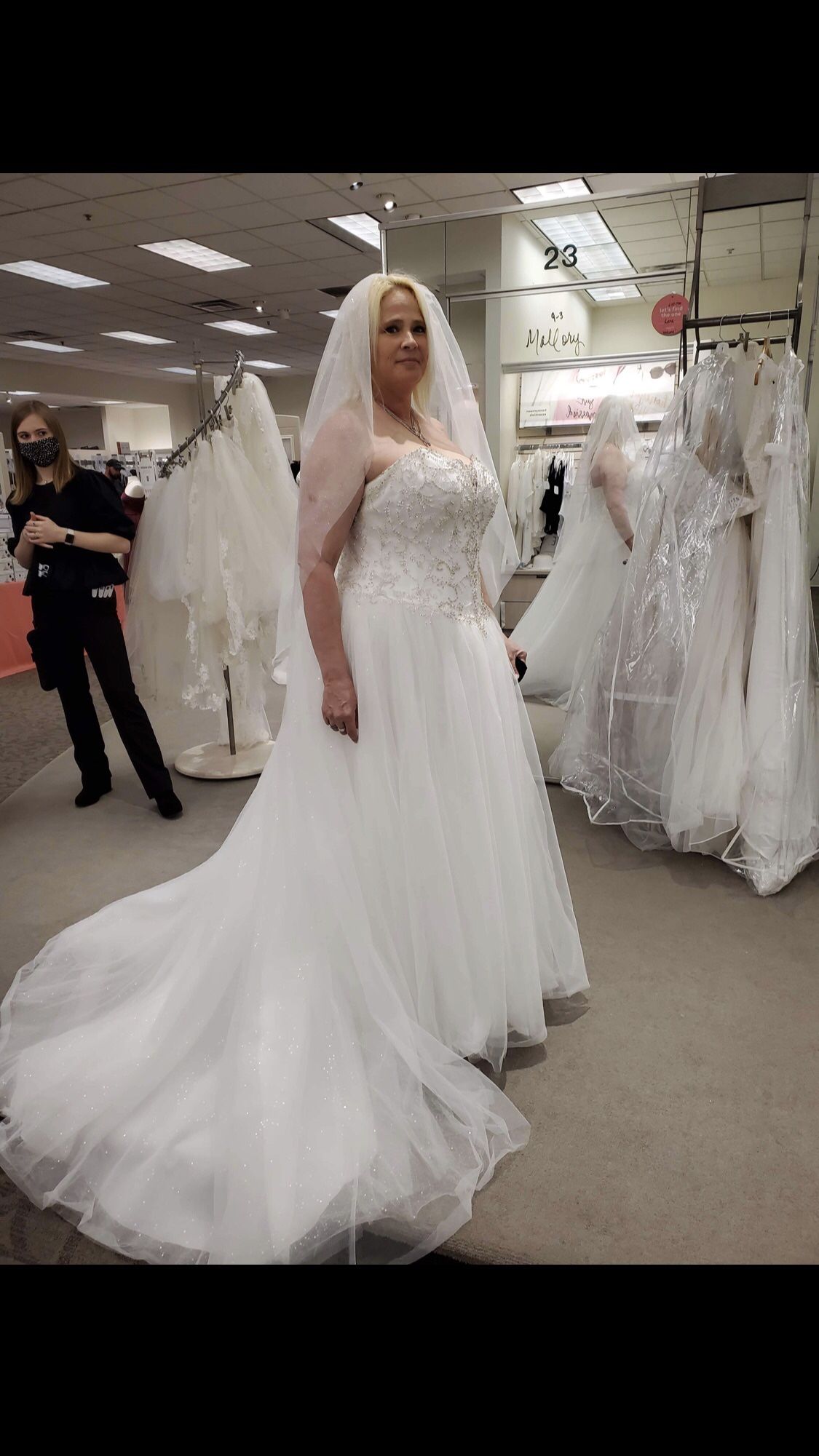 Soft white wedding gown