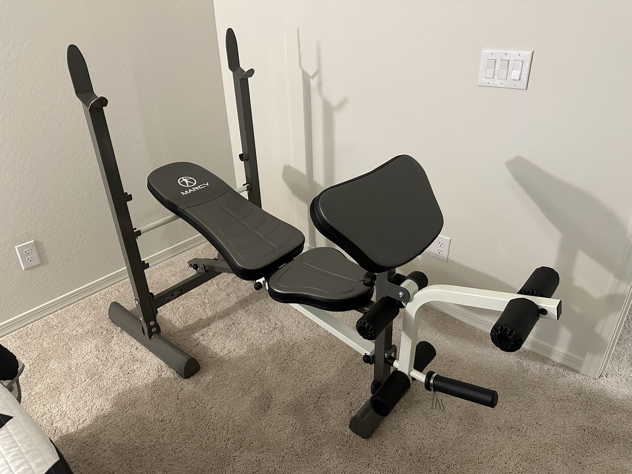 Marcy Folding Standard Weight Bench MWB- 20100 With 5’ Barbell