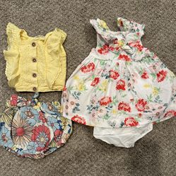 3-6 Months Size Dress And 2 Piece Outfit