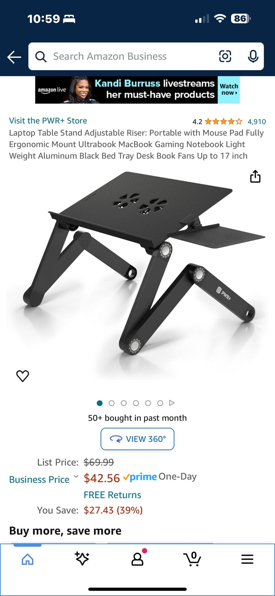 Adjustable Portable Laptop Stand With Fans .
