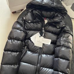 Black Moncler Maya Puffer Coat