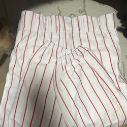 VKM Red Pinstripe White Baseball Pants 