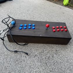 DIY Red And Blue Arcade Joystick 