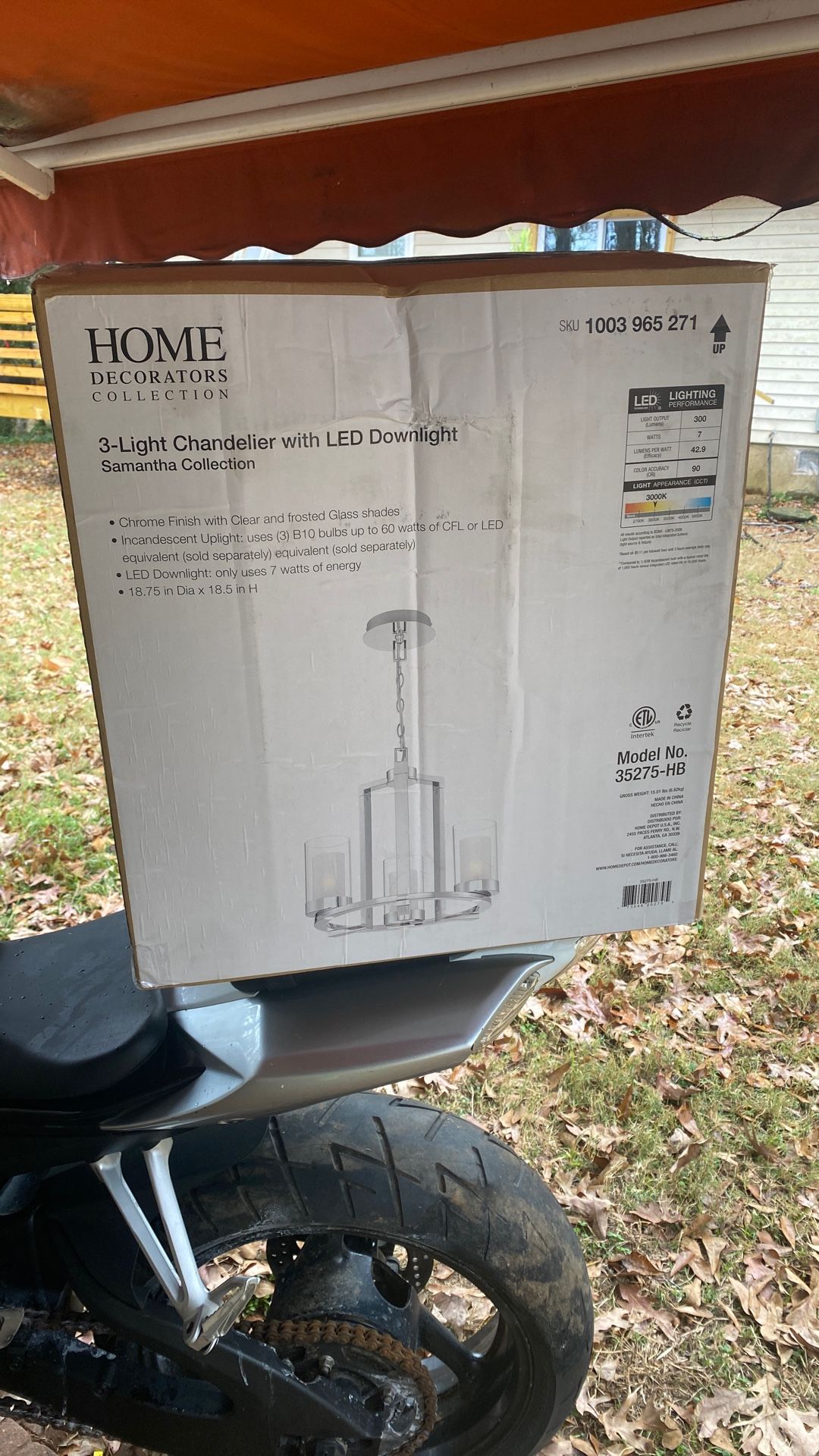 3 Light Chandelier With led Downlight