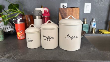 Tea Coffee Sugar Canister Set of 3