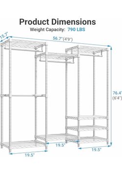Freestanding clothes rack - portable closet organizer