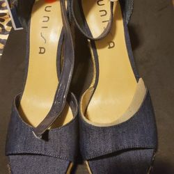 Blue Jean Wedges Shoes