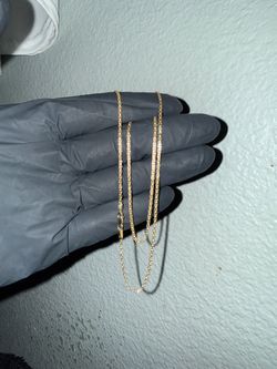 10k Solid Gold Byzantine Chain (18) & Matching Bracelet (7.5) Set