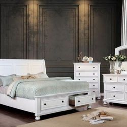 🔥🔥🔥 Brand New White Queen Size 6pc Bedroom Set🔥🔥🔥