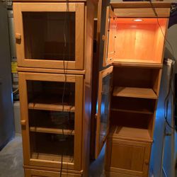 Solid Wood Curio / Display Cabinet with Glass Door 