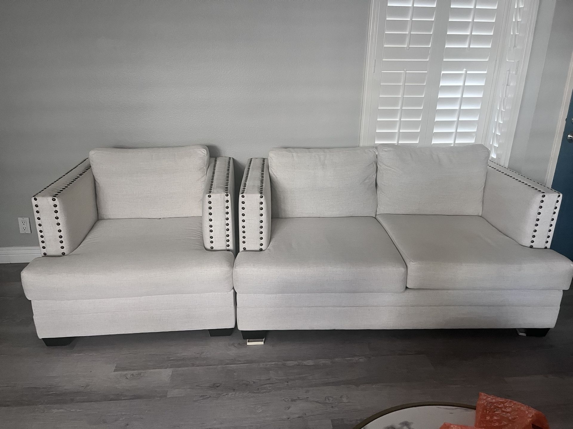 Love Seat and Single Chair, TV Stand And Corner Desk