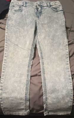 Youth Light Wash Acid Wash Denim Jeans size 12 slim fit