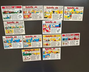 Lot of 12 of 1960’s and 1970’s Topps Bazooka Joe and His Gang Comics Trading Cards