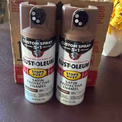6 Bottles Of Rustoleum Spray Paint Dark Brown