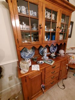 Dining room table and China cabinet Ethan Allen