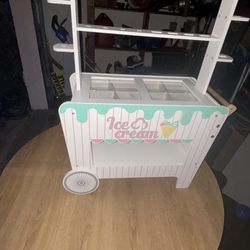 Kids wooden ice-cream cart