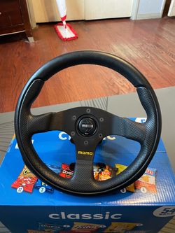 Momo Team 300mm Steering Wheel W/ NRG hub & quick release! 90-93 integra da9 88-91 honda crx civic ef