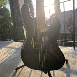Fender Squier Contemporary Active Jazz HH 4 String Black Electric Bass Guitar